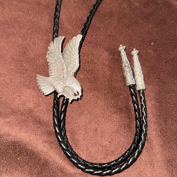 EJC eagle Pewter Bolo Tie Marked - Picture 2 of 5